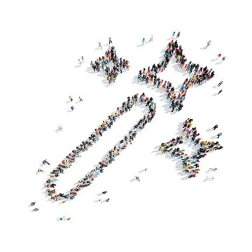 People  shape  magic wand Stock Illustration