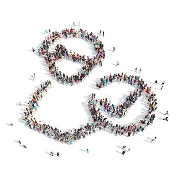 People in the shape of a man Stock Illustration