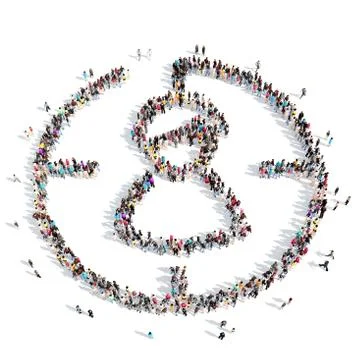 People in the shape of a man Stock Illustration