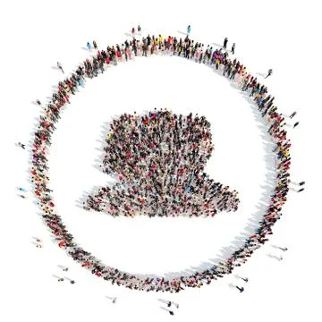 People in the shape of a man Illustrazione stock