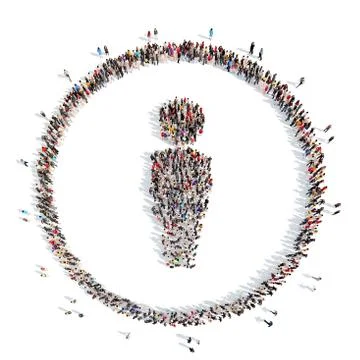 People in the shape of a man Stock Illustration