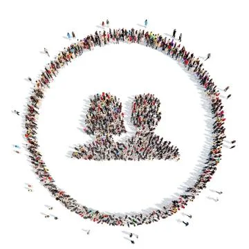 People in the shape of a man Stock Illustration