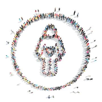 People in the shape of a man Stock Illustration