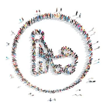 People in the shape of a man Stock Illustration