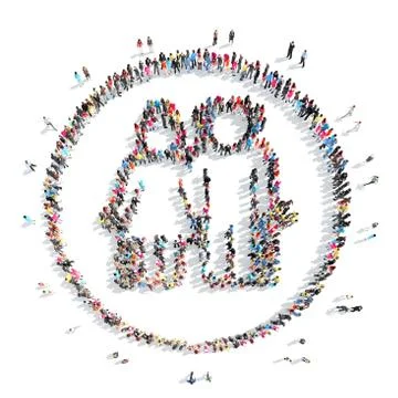 People in the shape of a man. Stock Illustration
