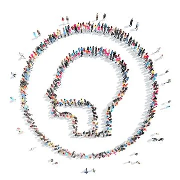 People in the shape of a man. Stock Illustration