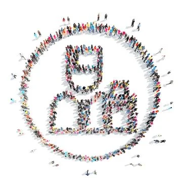 People in the shape of a man. Stock Illustration