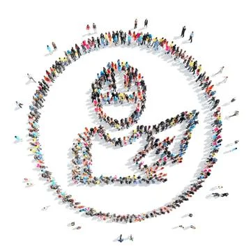 People in the shape of a man. Stock Illustration