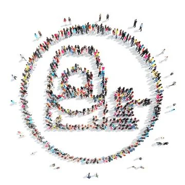 People in the shape of a man. Stock Illustration