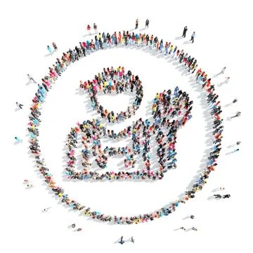 People in the shape of a man. Stock Illustration