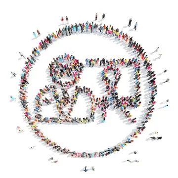 People in the shape of a man. Illustrazione stock