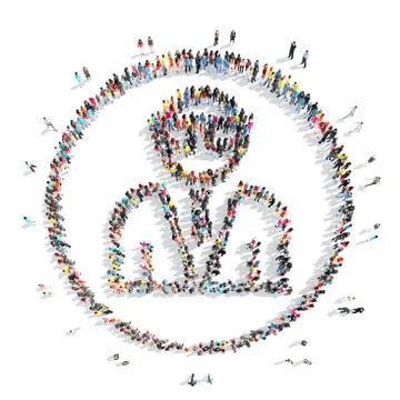 People in the shape of a man. Stock Illustration