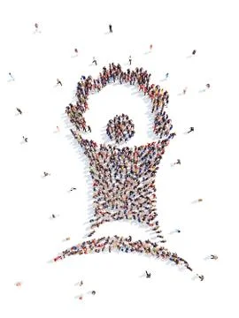 People in the shape of mans Stock Illustration