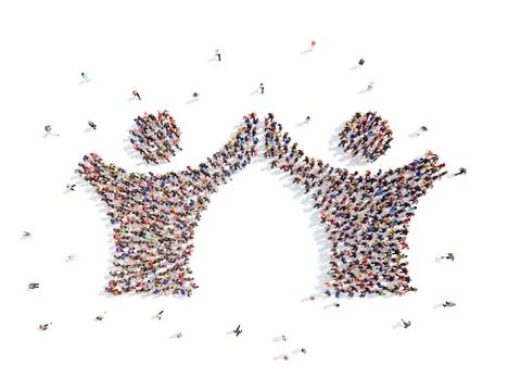 People in the shape of mans Stock Illustration