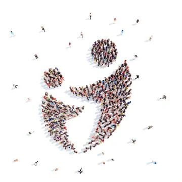 People in the shape of mans Stock Illustration