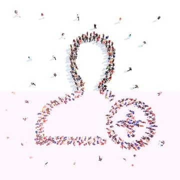 People in the shape of mans Stock Illustration