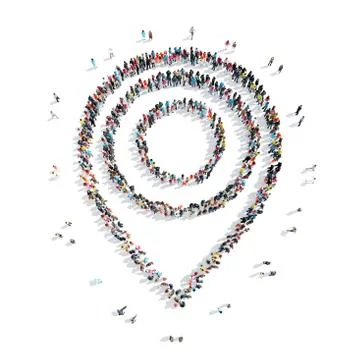 People  shape  map pointer cartoon Stock Illustration