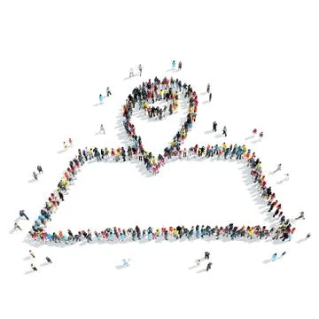 People  shape map pointer cartoon Stock Illustration