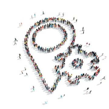 People  shape map pointer cartoon Stock Illustration