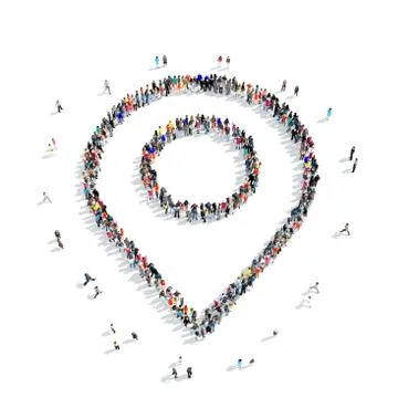 People  shape map pointer  icon Stock Illustration