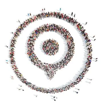 People in the shape of a map pointer Stock Illustration