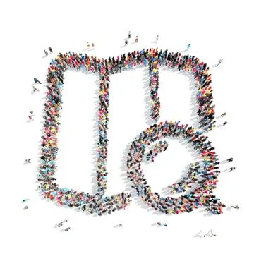 People in the shape of a map pointer Stock Illustration