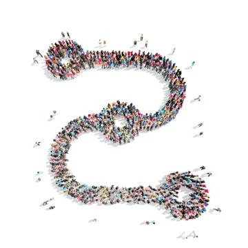 People in the shape of a map pointer Stock Illustration