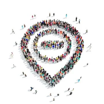 People  shape  map pointer Illustrazione stock