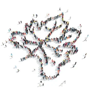 People shape maple leaf Stock Illustration
