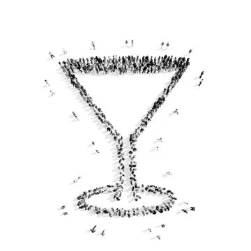 People in the shape of  martini. Stock Illustration