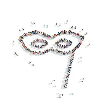 People in the shape of a mask,  masquerade Stock Illustration