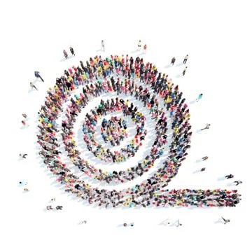 People in the shape of measuring tape Stock Illustration