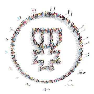 People in the shape of a medal. Stock Illustration