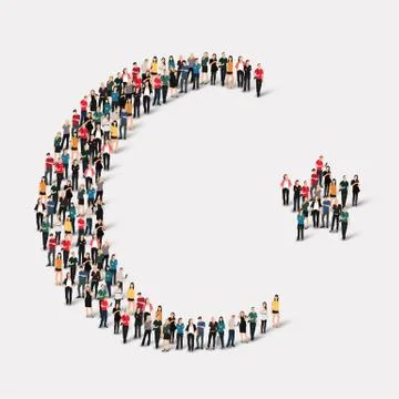 People  shape  moon islam Stock Illustration