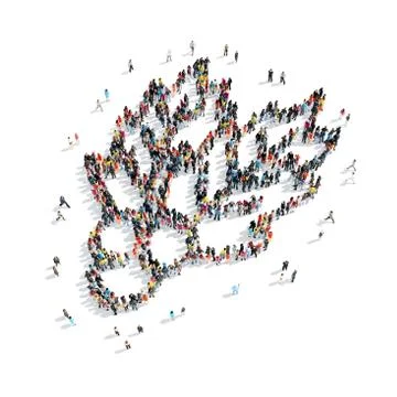 People  shape  mountain ash Stock Illustration