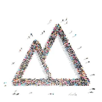 People in the shape of   mountain Stock Illustration