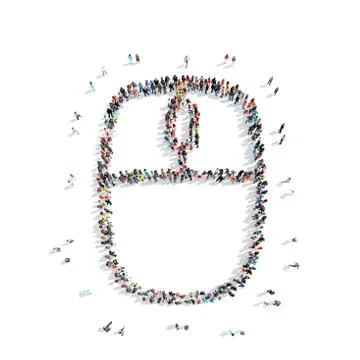 People shape mouse computer Illustrazione stock