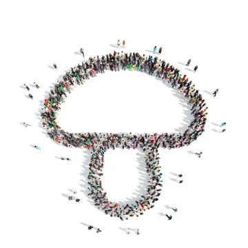 People in the shape of a mushroom Stock Illustration