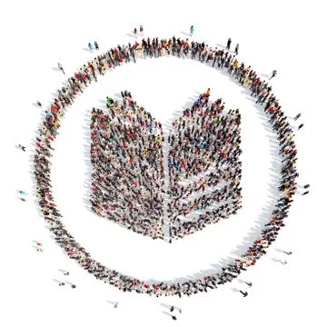 People in the shape of a newspaper Stock Illustration