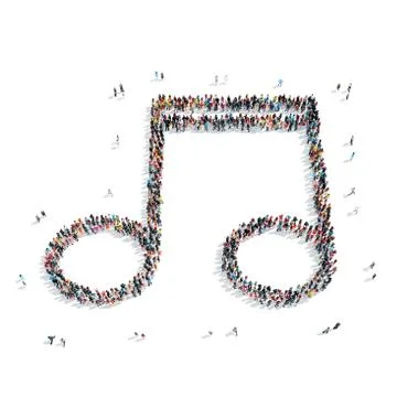 People  shape  note music Stock Illustration