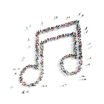People  shape  note music Stock Illustration