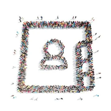 People in the shape of a notebook Stock Illustration