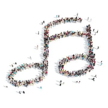 People in the shape of notes Stock Illustration