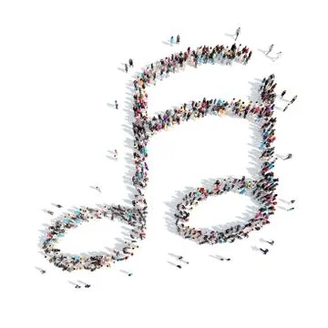 People in the shape of notes Stock Illustration