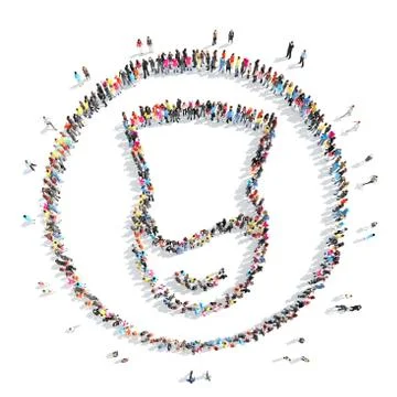 People in the shape of nurses. Stock Illustration