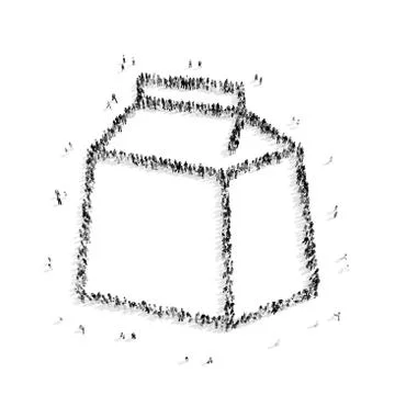 People  shape  package paper Stock Illustration