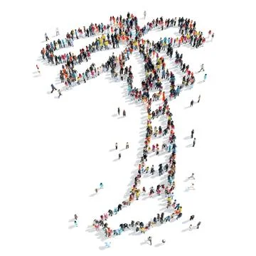 People shape  palm tree Stock Illustration