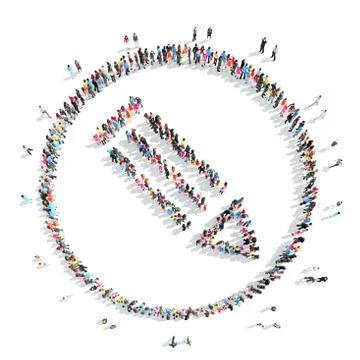 People in the shape of  pen Stock Illustration