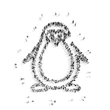 People in the shape of a penguin Stock Illustration