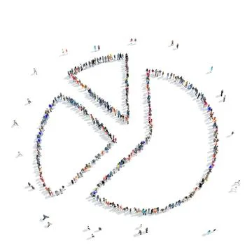 People  shape  pie chart Illustrazione stock